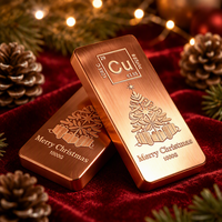 Barres de cuivre de Noël 1 kg, pureté 99,9 %, gravées au laser, finition brossée, cadeau