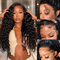 Perruque sans colle à dentelle transparente HD, bouclée afro, 100% cheveux humains, densité 200%, 20 pouces, pré-épilée, installation rapide