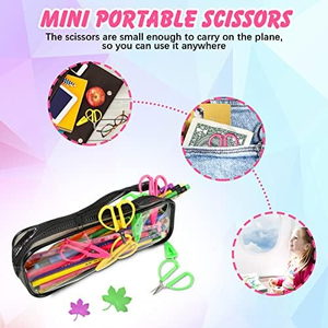 Mini ciseaux de sécurité pour enfants avec poignée en silicone, lame en acier inoxydable avec capuchon, pour l'école, l'artisanat, le bricolage, ciseaux portables pour enfants - Product Image 6