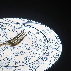 DongYu, индивидуальный обеденный набор, винтажная синяя Современная обеденная тарелка, салатная паста, набор роскошной посуды 6 дюймов, меламиновая посуда - Product Image 3