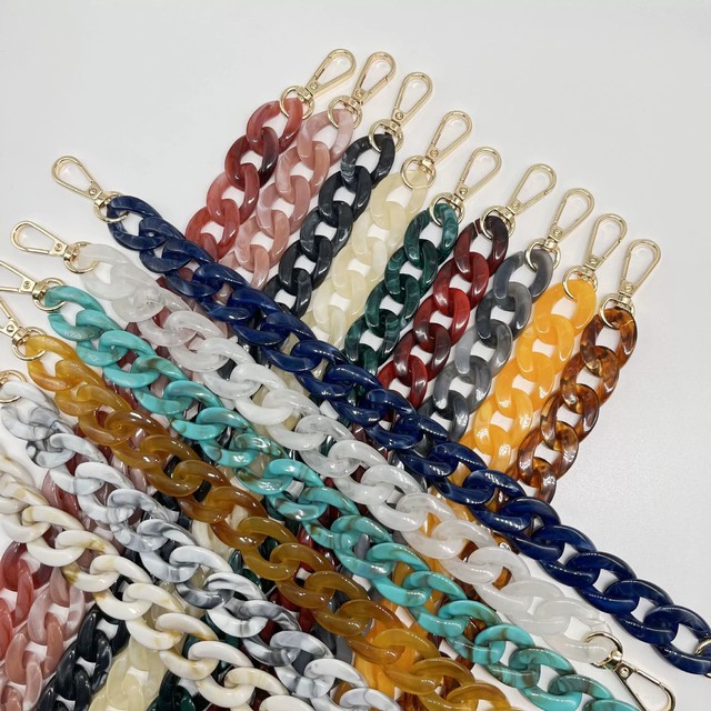 Wholesale Double Color Acrylic Mobile Phone Lanyard Chain Bag Strap Multi Size Women Crossbody Handbag Bag Chain