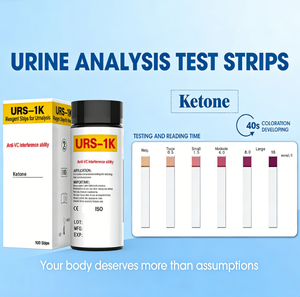 Bandelettes de <span class=keywords><strong>test</strong></span> d'analyse d'<span class=keywords><strong>urine</strong></span> URS-<span class=keywords><strong>1K</strong></span> pour la surveillance des cétones en déplacement - Product Image 5