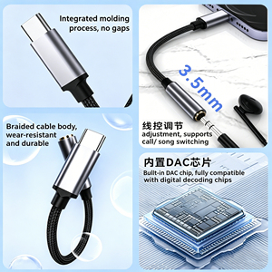 Adaptateur USB C vers <span class=keywords><strong>prise</strong></span> casque 3,5 mm avec puce DAC, câble dongle Type C vers <span class=keywords><strong>prise</strong></span> audio AUX pour Samsung iPhone 15 16 <span class=keywords><strong>iPad</strong></span> <span class=keywords><strong>Pro</strong></span> - Product Image 3