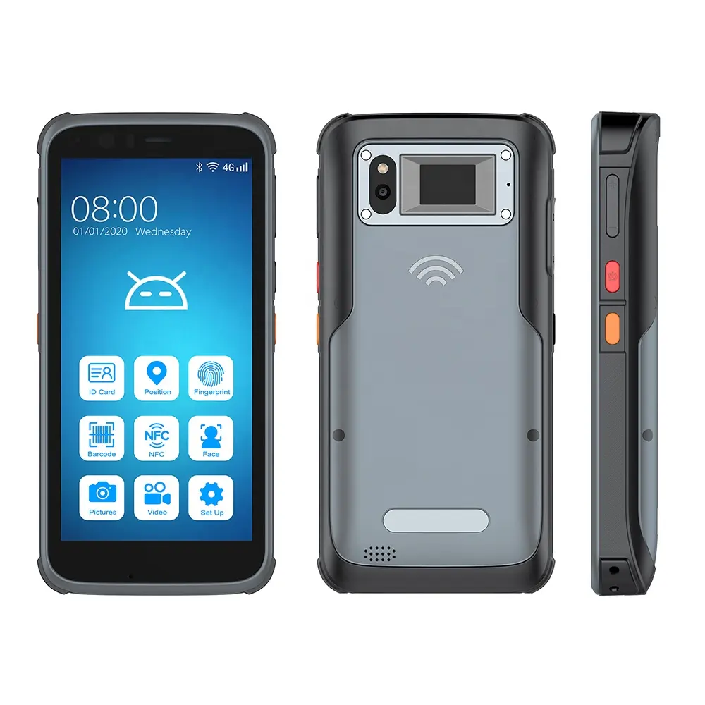 Gsm 핸드 헬드 rfid 스캐너 nfc 데이터 단말기가있는 핸드 헬드 안드로이드 rfid 리더 및 라이터 모바일 휴대용 PDA uhf rfid 리더