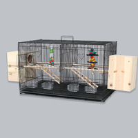 Cage à oiseaux grande taille A01-1 à trois niveaux pour perroquets, cage d'élevage pour oiseaux avec motif peau de tigre, pivoine, Xuanfeng, compatible avec les pigeons