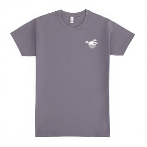 T-shirt Reflection By Ninhol Grigia con design minimalista a nuvola di sole, abbigliamento casual unisex - Product Image 2