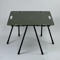 Table pliante multifonctionnelle portable et légère pour l'extérieur, ensemble complet pour le thé, le feu, le pique-nique, le barbecue, en alliage d'aluminium