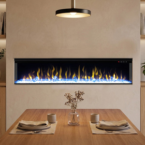 <span class=keywords><strong>Cheminée</strong></span> électrique 3D encastrée à flamme réaliste avec télécommande pour la décoration de la maison, du bureau et de l'hôtel - Product Image 1
