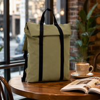 Sac à dos pour ordinateur portable imperméable à fermeture roll-top personnalisé OEM, grande capacité, sac de voyage minimaliste avec poignée supérieure