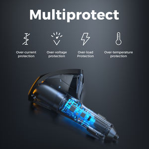 75W 4 合 1 点烟器适配器车载充电器 2 个 USB 端口快速充电 SCP QC3.0 OVP 电压显示 5V/3A PD iPhone - Product Image 3