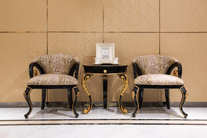 <span class=keywords><strong>Fauteuil</strong></span> de salon de luxe avec dossier Chesterfield Chaise de loisirs sculptée en bois <span class=keywords><strong>baroque</strong></span> Chaise d'appoint rembourrée en tissu français - Product Image 4