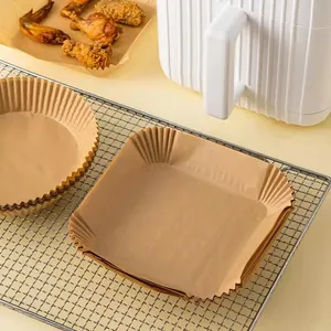 Unbleached Square Air Fryer Disposable Paper Liner 50 PCS Non-Stick Heat Resistant Air Fryer Parchment Paper Liner