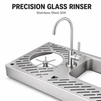 Rinse-verres automatique haute pression en acier inoxydable 304, attache pour évier de cuisine, nettoyeur de bouteilles et verres à vin