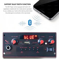 Placa Decodificadora de Audio JX-Y48 2x10W Azul, 3.7V-5V, USB, TF, FM, AUX, Reproducción por Carpeta, Grabación, Llamadas, Compatible con MP3/WMA/FLAC, Control Remoto