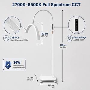 Lampada a Mezzaluna Dimmerabile per Extension Ciglia con Base Girevole e Supporto per Telefono, Logo Personalizzabile, Illuminazione Chic per Saloni, Fornitore di Attrezzature - Product Image 2