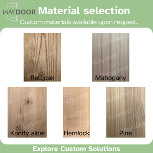 Porte d'entrée simple entièrement personnalisée, style français, avec panneaux en verre, inserts en bois massif (africain, chêne, noyer), dessus rond et arqué - Product Image 4