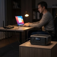 Station d'alimentation portable River3 300W 245Wh MPPT avec batterie LiFePO4, onduleur à onde sinusoïdale pure, démarreur de secours et compresseur d'air sans fil