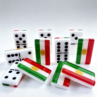 Tuiles de dominos personnalisées avec drapeau national, en résine, fabrication sandwich, blocs de drapeaux nationaux avec impression UV pour jeu d'intérieur