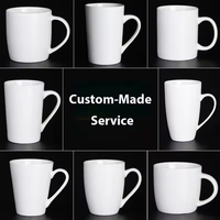 Vente en gros de tasses à café en porcelaine personnalisées avec logo blanc et noir de 350 ml (11 oz), cadeau promotionnel, tasses à thé et à café en céramique