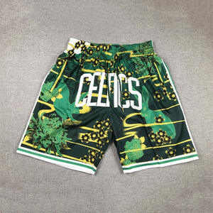 포켓 100% 폴리에스터 항 박테리아 여름 남여 공용 농구 반바지 스포츠웨어 용 보스턴 - Product Image 4