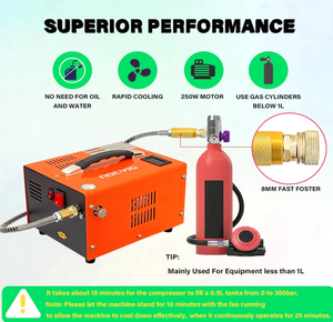 <span class=keywords><strong>Compresor</strong></span> <span class=keywords><strong>de</strong></span> <span class=keywords><strong>aire</strong></span> Pcp 4500PSI 300bar 30mpa <span class=keywords><strong>compresor</strong></span> Pcp <span class=keywords><strong>portátil</strong></span>, 12V DC/<span class=keywords><strong>110V</strong></span> AC Pcp parada manual, con adaptador <span class=keywords><strong>de</strong></span> corriente externo - Product Image 3
