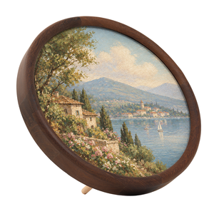 Geräucherter Teakholz Gebogener Massivholz-Fotorahmen, Federbelasteter Kugelverschluss Dual-Use-Rahmen für Galerie & Heim-Wanddekoration - Product Image 1