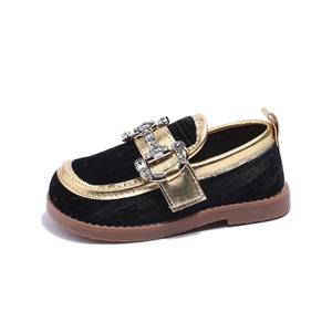 Nouvelles chaussures bateau décontractées en velours côtelé pour enfants, garçons et filles, avec détails métalliques, style mocassins souples - Product Image 1