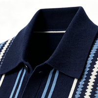 Pull tricoté rayé à manches longues et col polo pour femme, style décontracté printemps-automne, fabriqué sur mesure