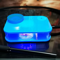 Échantillon gratuit vente en gros LED narguilé Shisha boîte colorée fumer Chicha narguilé carré Sheesha narguilé portable avec lumière LED