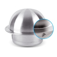 ZENGO VLA Hotte d'extraction murale extérieure en acier inoxydable brossé, à bord arrondi, pour systèmes CVC