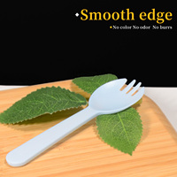 Couverts jetables en plastique PS de haute qualité, cuillère à dessert et fourchette épaissis avec impression numérique, diamètre 111 mm, pour gâteaux et fêtes du thé