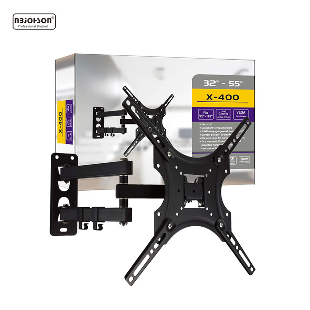NBJOHSON New Full Motion TV Wall Bracket Articulating Arms Swivel Tilt Extension Rotation for Most 32-55 Inch LCD TVs
