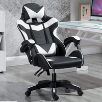 Zéro gravité Cyber café chaise berçante jeu pas cher ordinateur PC chaise de jeu avec repose-pieds doré PU cuir chaise de course jeu