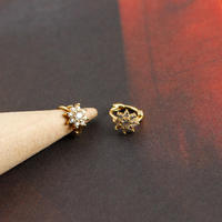 18K Vergoldete 925 Sterling Silber Schnelle Lieferung Runde Blumen-Zirkon-Creolen Minimalistische Ohrringe