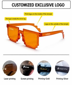 Lunettes de soleil mosaïques amusantes, lunettes à pixels pour selfies, pour femmes et hommes, lunettes de soleil originales, accessoires de fête - Product Image 4