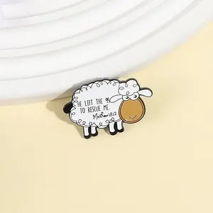 Broches en émail Jésus 'Il est parti en quête de moi' et 'Il a sauvé la vie', motifs moutons mignons de dessin animé, badges pour sacs à dos et revers, bijoux amusants, cadeaux pour amis - Product Image 6