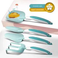 Ensemble d'outils de jardinage pour enfants en 9 pièces avec pelle et râteau à terre en fer, matériau en poudre de fer et caoutchouc PP pour le jardinage