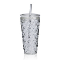 Gobelet en verre borosilicate de 600 ml Rainbow Sports Design avec couvercles et pailles, sans BPA, résistant à la chaleur, anti-fuite, pour boissons