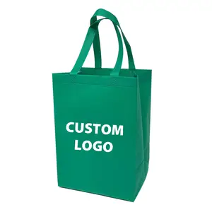 ICOM printed grocery eco fabric packaging d cut non-woven bags cloth shopping tote non woven bag with logo