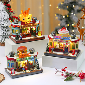 Boîte à musique lumineuse rotative créative de Noël pour la décoration de cuisine et de café, cadeau pour maison de jeu d'enfants - Product Image 2