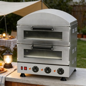 Nuevo Horno Eléctrico Comercial de Doble Plataforma, Automático, de 2 Niveles y 4 Bandejas, de Alta Resistencia para Panaderías y Pizzerías - Product Image 1