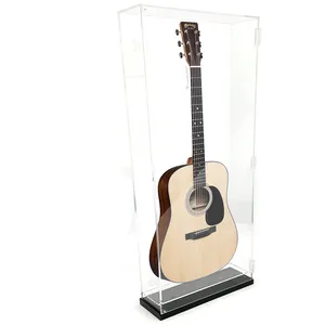 VONVIK Deluxe Acrylic Wall Mounted/Tabletop UV-Protected Acoustic Guitar Display Case w/Lights