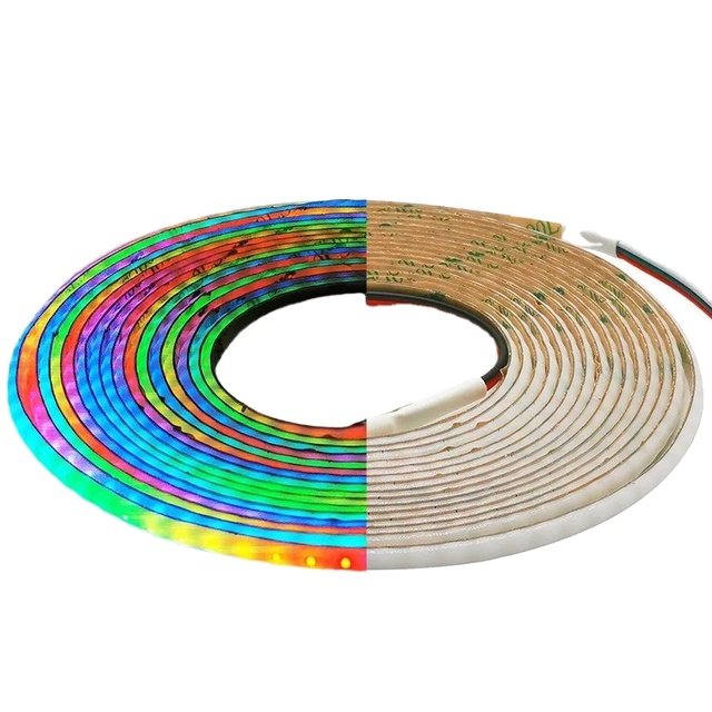 WS2812B COB LED Strip DC5V RGBIC 5mm Width 100Leds/m High Density Individually Addressable Dreamcolor Pixel Light Light Strings