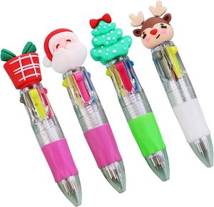 クリエイティブかわいいクリスマスミニマルチカラーペンカスタムプラスチックマルチカラーペン - Product Image 1