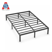 Cadre de lit double king size de luxe en fer pliable en forme de H avec tête de lit haute, design moderne, mobilier de chambre à coucher