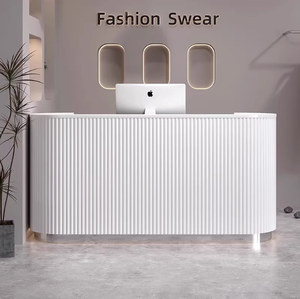 2025 New Best Selling Custom Reception <b>Desk</b> Beauty Salon Counter <b>Small</b> Reception Table Nail Salon Circular Reception <b>Desk</b> - Product Image 4