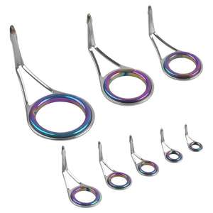 10 pièces Guides <span class=keywords><strong>de</strong></span> <span class=keywords><strong>canne</strong></span> à pêche Kit <span class=keywords><strong>de</strong></span> réparation Guides en acier inoxydable céramique anneau Guides <span class=keywords><strong>de</strong></span> pêche tige oeillets accessoires - Product Image 4