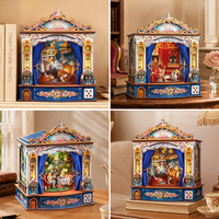 CuteBee DIY Kit de construction de maison miniature en bois, thème Théâtre de rêve mécanique, insert pour étagère avec éclairage LED