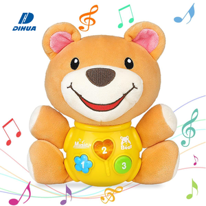 Ours en peluche musical de dessin animé, jouet en peluche apaisant avec des berceuses, doux et câlin, compagnon de sommeil <span class=keywords><strong>pour</strong></span> bébé, cadeau d'éducation sensorielle précoce - Product Image 1