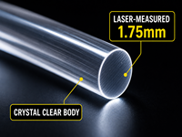Filamen PETG Grosir Pabrik 1.75mm Transparan 1kg Filamen Printer 3D Tahan Benturan untuk Creality Bambu Lab